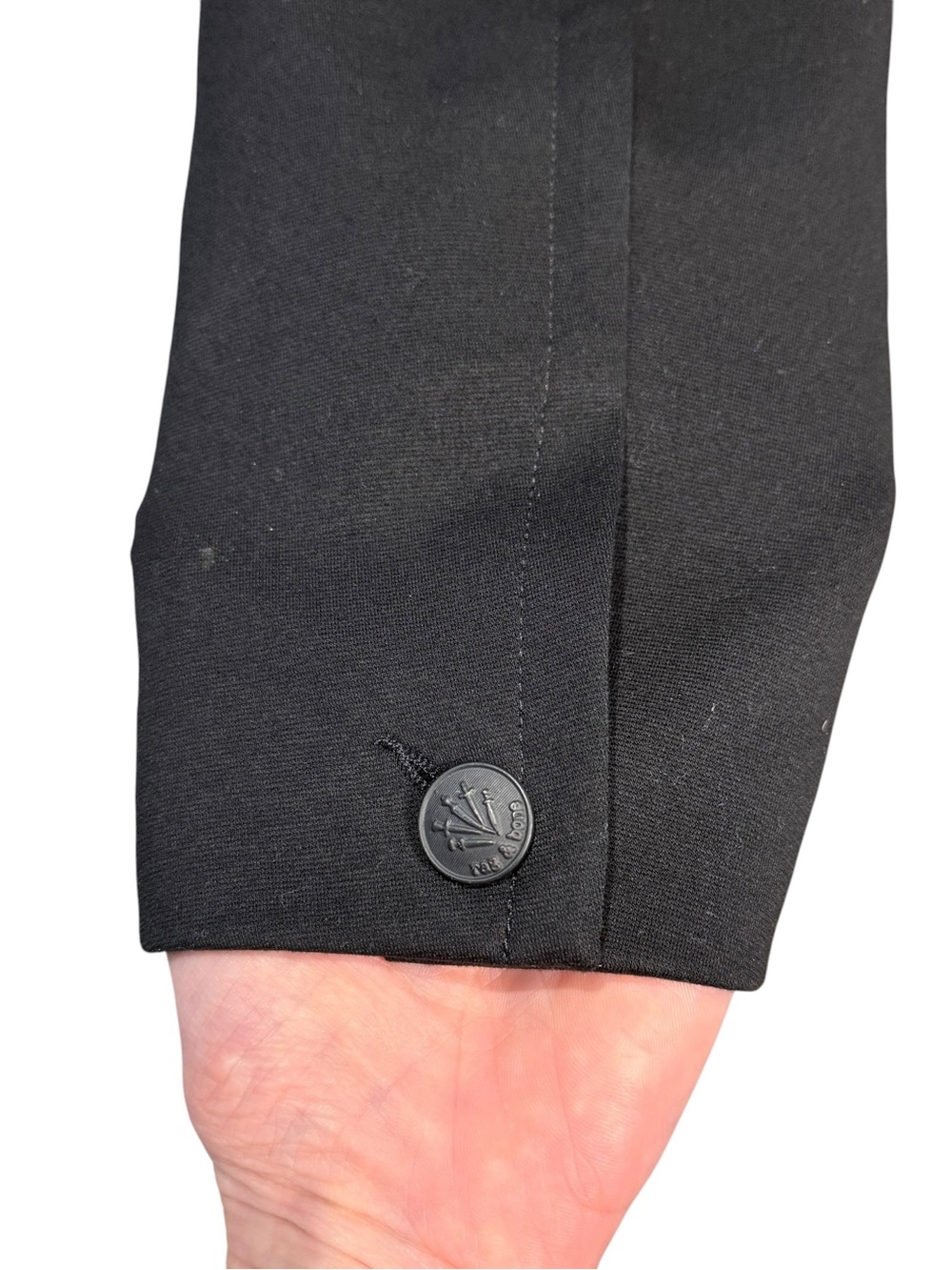 Rag & Bone Lorimer Leather Lapel Tuxedo Blazer Black Size 10 - Picture 6 of 8